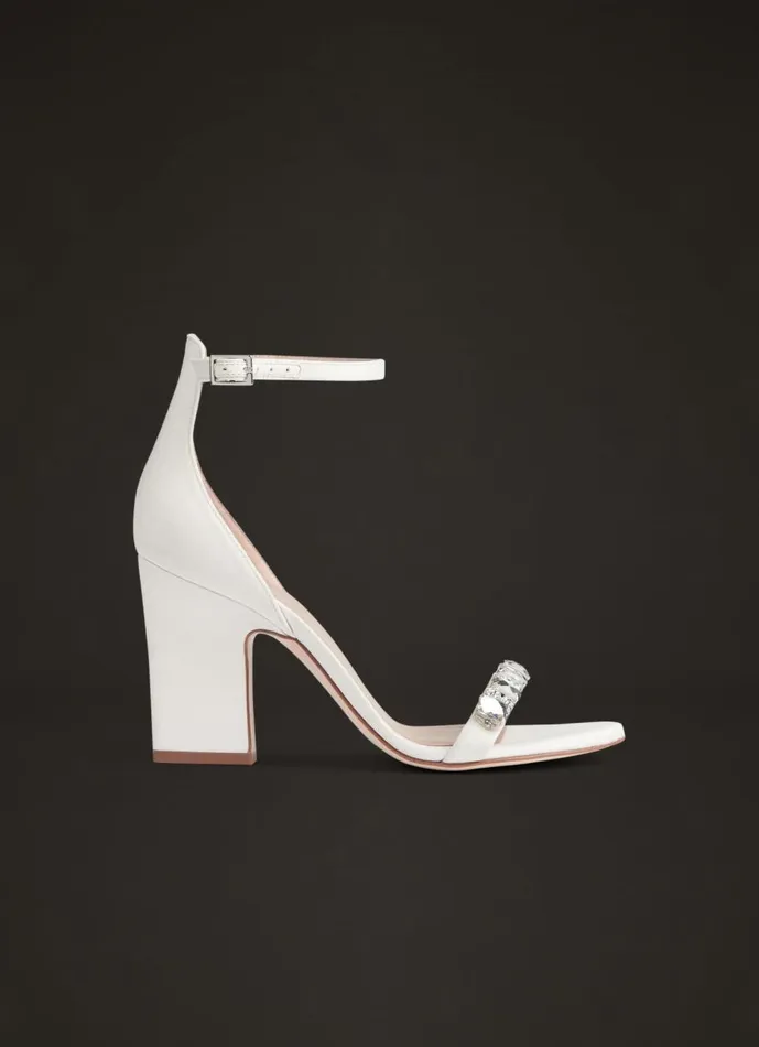 Women Sandals LKBennett Josephine Ivory Satin Jewelled Wedding Sandals White