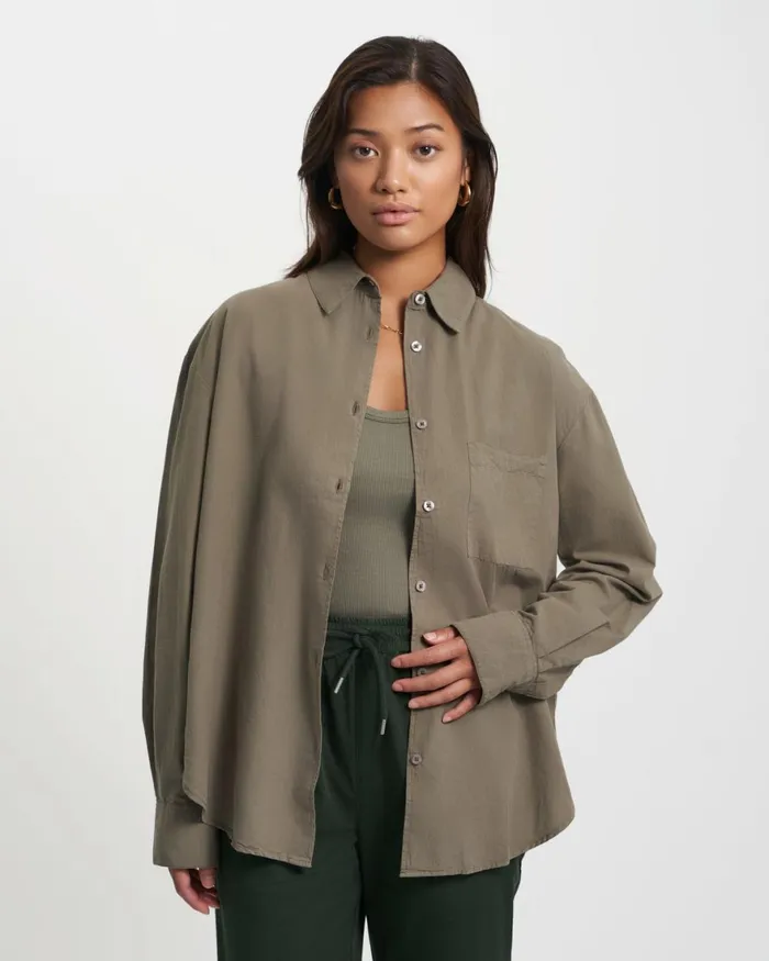 Women Shirts Colorful Standard Organic Oversized Shirt Dusty Olive