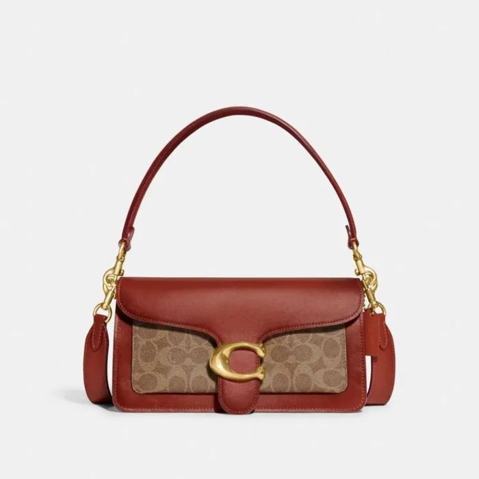 Women Shoulder Bags and Hobos Coach Tabby Shoulder Bag 26 In Signature Canvas Brasstanrust
