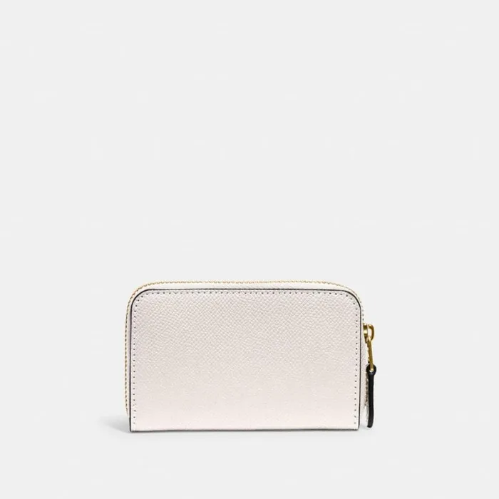 Women Small Wallets Coach Small Zip Around Card Case Brasschalk