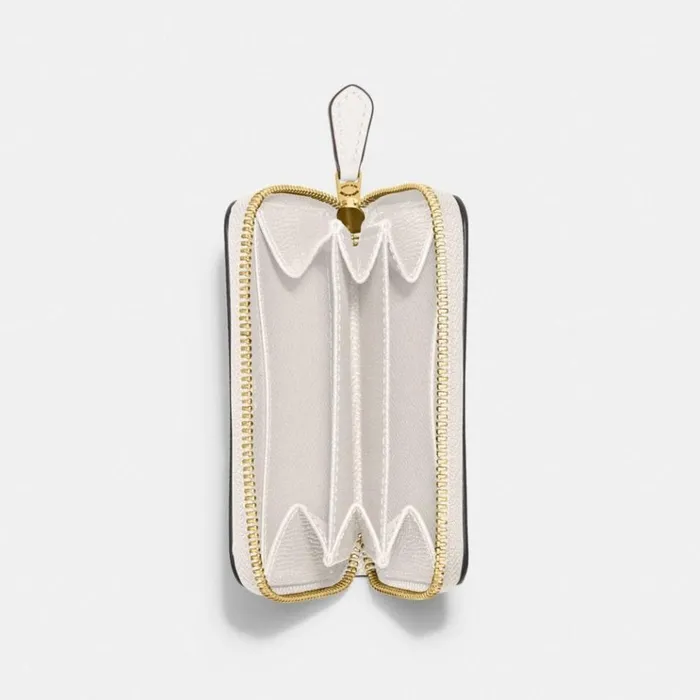Women Small Wallets Coach Small Zip Around Card Case Brasschalk