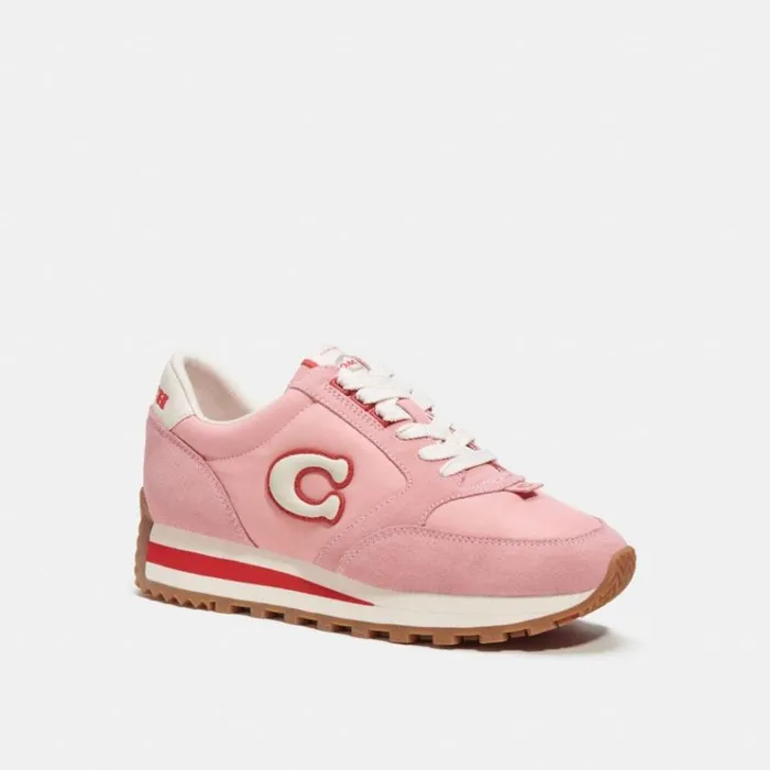 Women Sneakers Coach Runner Sneaker Bubblegumsport Red