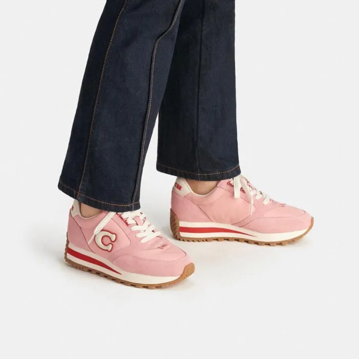 Women Sneakers Coach Runner Sneaker Bubblegumsport Red