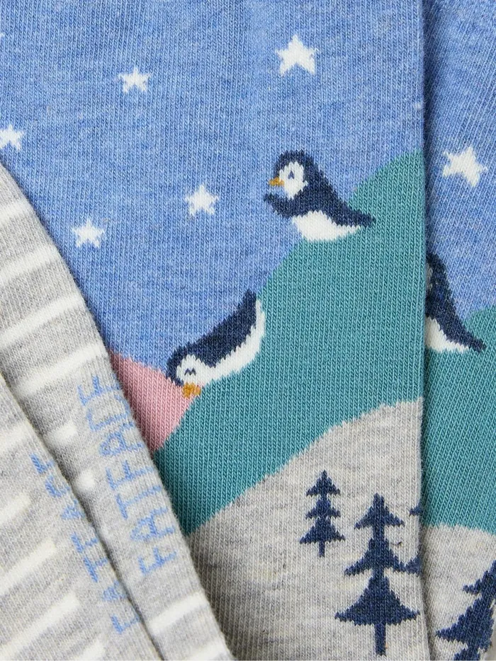 Women Socks and Tights Fat Face Grey Penguin Scene Socks Women Socks and Tights Fat Face Grey Penguin Scene Socks