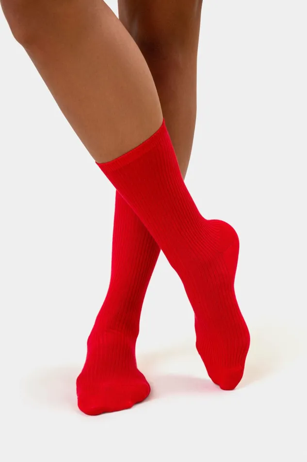 Women Socks Colorful Standard Women Classic Organic Sock Scarlet Red