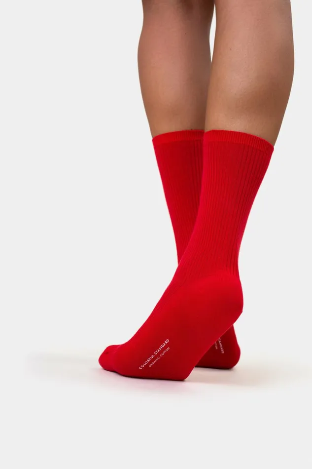 Women Socks Colorful Standard Women Classic Organic Sock Scarlet Red