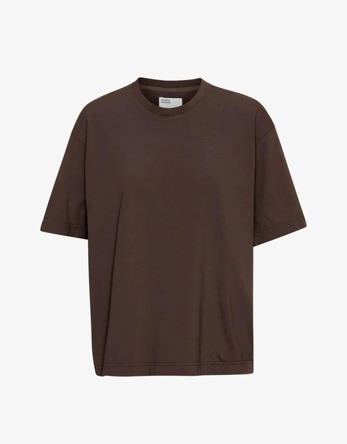 Women TShirts Colorful Standard Oversized Organic TShirt Coffee Brown
