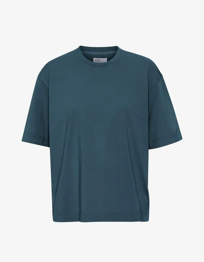 Women TShirts Colorful Standard Oversized Organic TShirt Petrol Blue