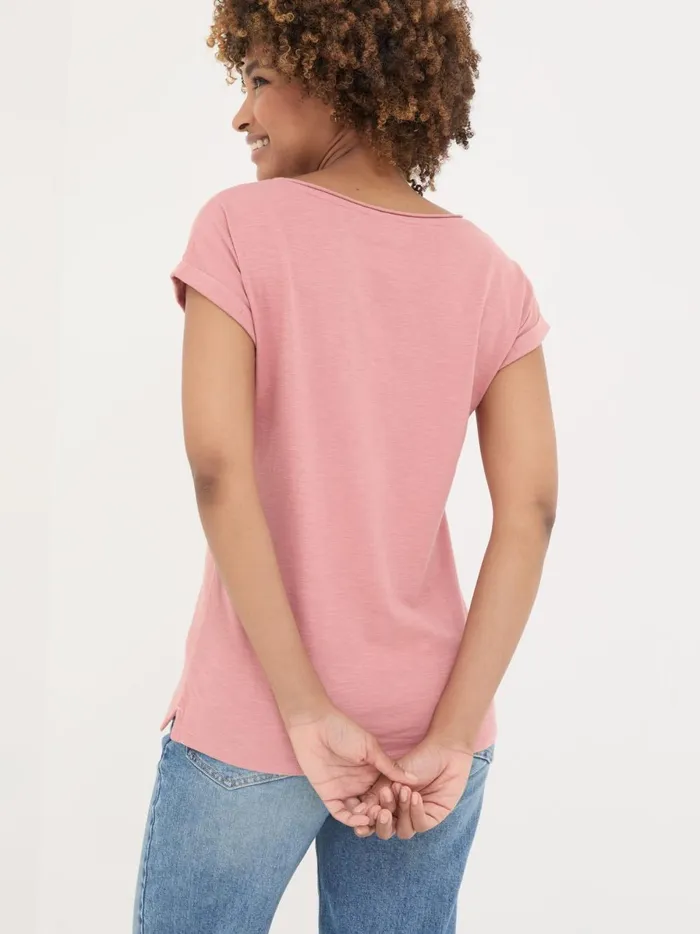 Women Tops and TShirts Fat Face Ivy Organic Cotton Blush Pink TShirt