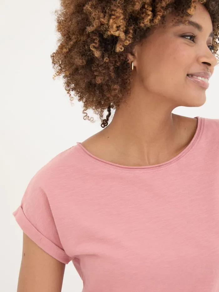 Women Tops and TShirts Fat Face Ivy Organic Cotton Blush Pink TShirt