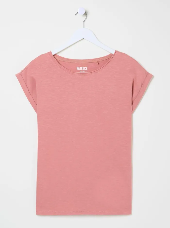 Women Tops and TShirts Fat Face Ivy Organic Cotton Blush Pink TShirt