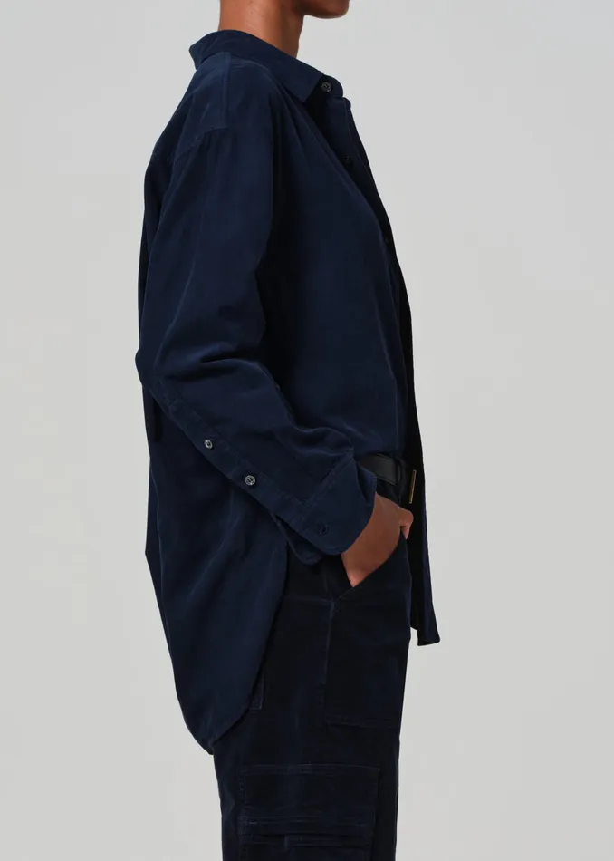 Women Tops Citizens Of Humanity Kayla Shirt Corduroy In Navy