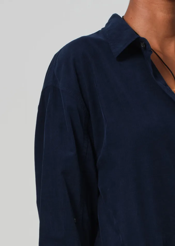 Women Tops Citizens Of Humanity Kayla Shirt Corduroy In Navy