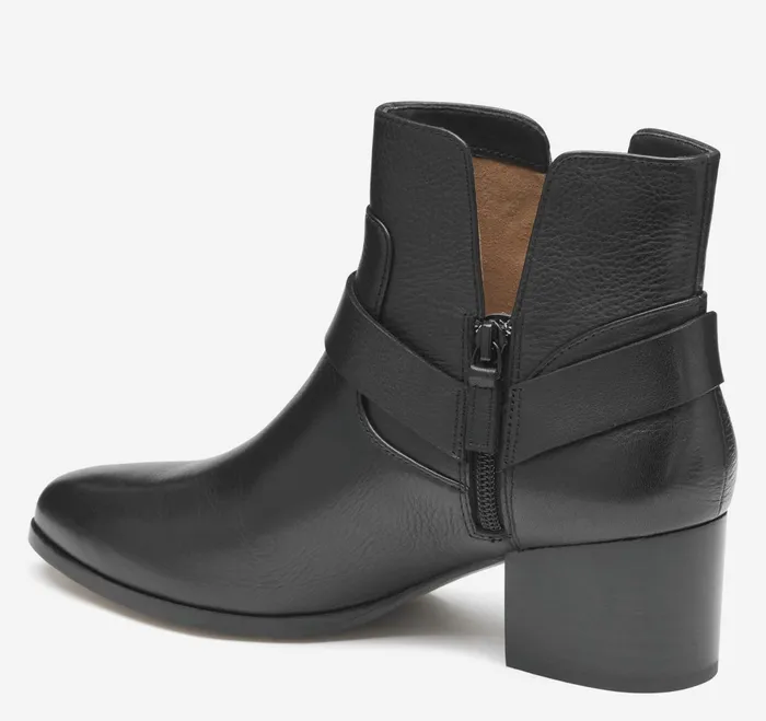 Women Trista Harness Bootie Black Calfskin JohnstonandMurphy Boots and Booties Women Trista Harness Bootie Black Calfskin JohnstonandMurphy Boots and Booties