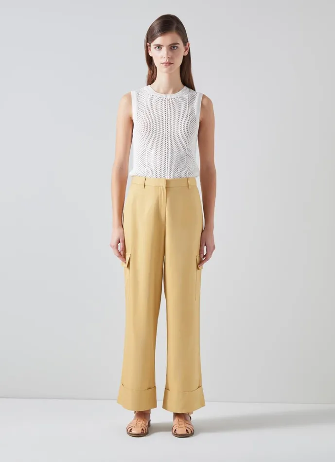 Women Trousers LKBennett Riviera Stone Blend Trousers With TENCEL Lyocell Stone Women Trousers LKBennett Riviera Stone Blend Trousers With TENCEL Lyocell Stone