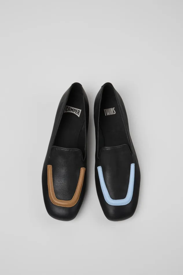 Women Twins Black Leather Ballerinas Camper Formal Shoes Women Twins Black Leather Ballerinas Camper Formal Shoes