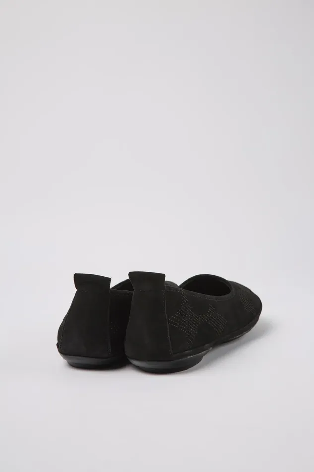 Women Twins Black Nubuck Ballerinas Camper Ballerinas