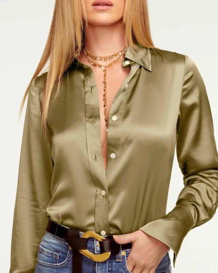 Women Victoria Button Down Blouse Marigold Ramy Brook Tops