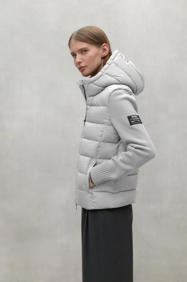 Women White Denali Knitted Jacket Ecoalf Knitwear