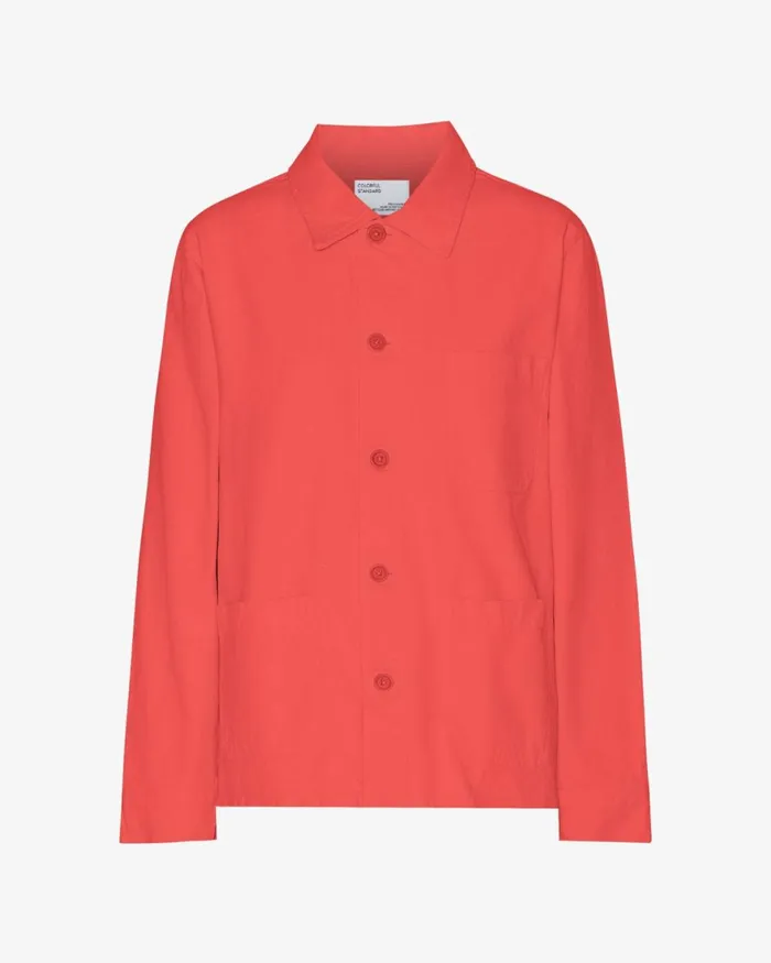 Women Workwear Jackets Colorful Standard Organic Workwear Jacket Red Tangerine Women Workwear Jackets Colorful Standard Organic Workwear Jacket Red Tangerine