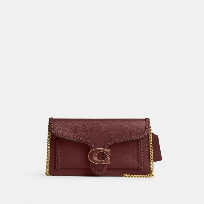 Women Wristlets Coach Tabby Chain Clutch With Braid Brasswine