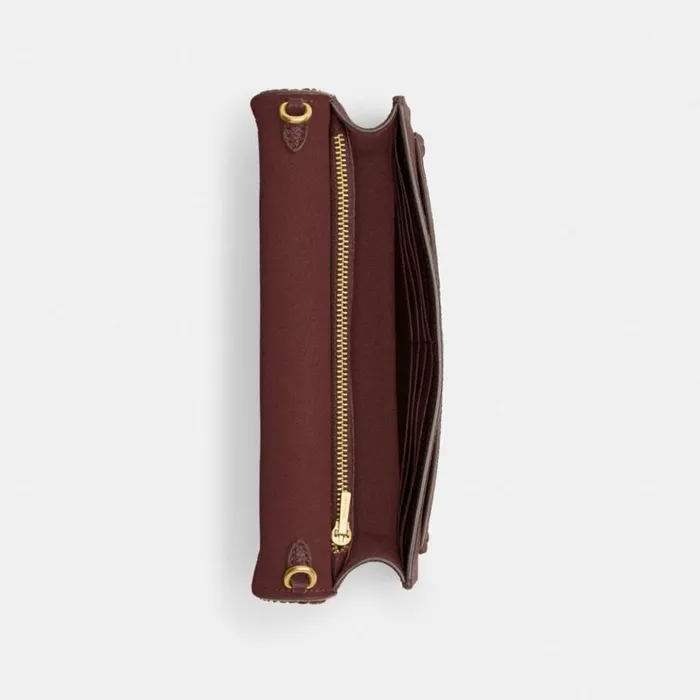 Women Wristlets Coach Tabby Chain Clutch With Braid Brasswine Women Wristlets Coach Tabby Chain Clutch With Braid Brasswine