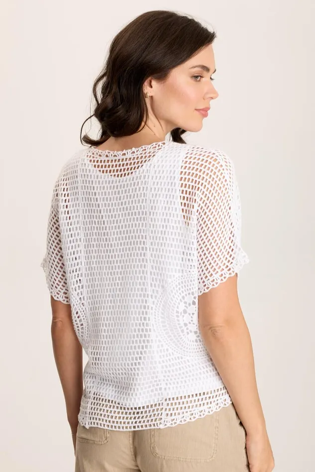 XCVI Centre Crochet Layered Top Women ShirtsBlouses