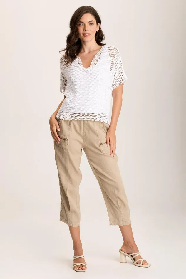 XCVI Centre Crochet Layered Top Women ShirtsBlouses