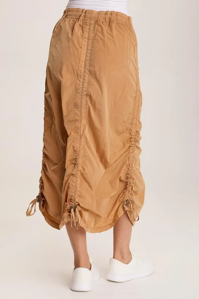 XCVI Zeno Ruched Sporty Cargo Midi Skirt Women Skirts