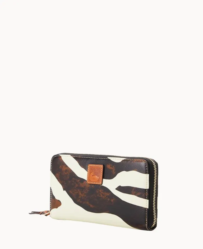 Zebra Leather Large Zip Around Wristlet Zebra ManWoman Dooney and Bourke Wallets Zebra Leather Large Zip Around Wristlet Zebra ManWoman Dooney and Bourke Wallets
